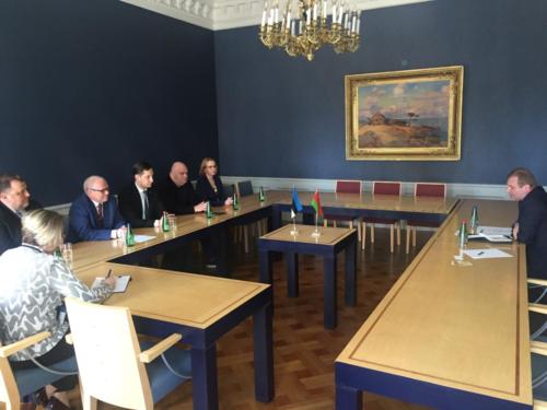 Meeting of Estonia-Belarus parliamentary group members with Ambassador of the Republic of Belarus to the Republic of Estonia Vyacheslav Kachanov. 15 May 2019 Estonian Parliament